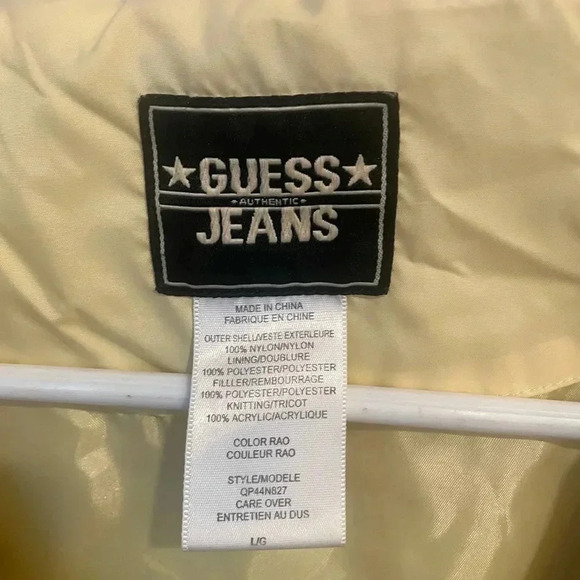 Guess Jeans yellow fleece jacket size Large - Picture 5 of 5